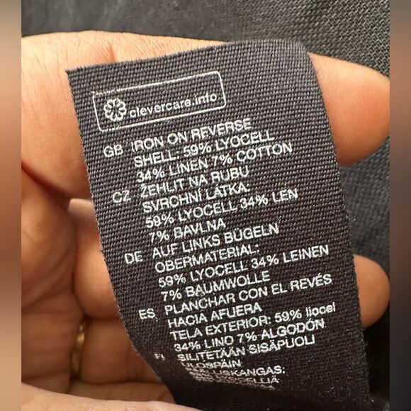 & OTHER STORIES Lyocell Linen Blend Pencil Button Front Midi Skirt Black Size 2 - Picture 10 of 11